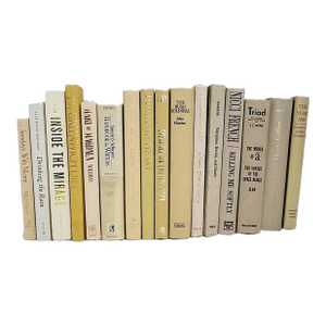 Vintage Curated Neutral Decorative Book Stack - 17 Pieces