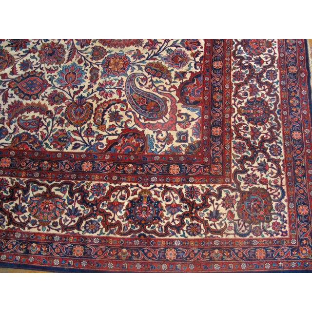 Antique Kashan rug. Measures: 9'0" x 11'10".