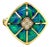 Mid 20th Century Kabana 14k Yellow Gold Fire Opal Inlay & Diamond Ring Size 7 For Sale