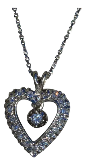 The Nayeli: Ladies Contemporary Diamond Heart Necklace in 14K