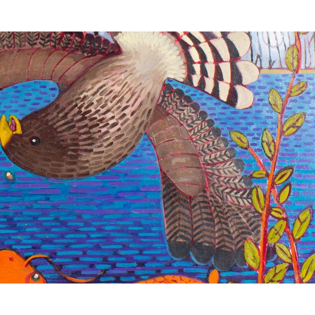 Contemporary 2018 “Hawk Beware” Oil on Canvas Painting by Karen Holtzclaw For Sale - Image 3 of 9