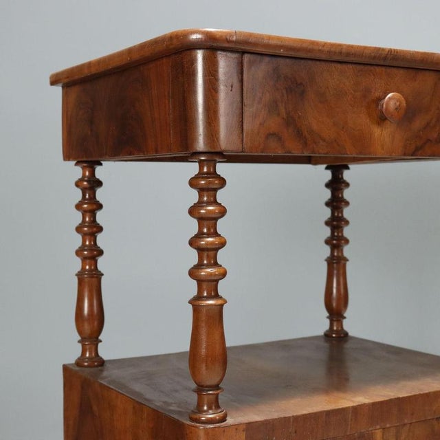 19th Century Antique Louis Philippe Nightstands in Walnut, Italy, Set of 2 For Sale - Image 3 of 12