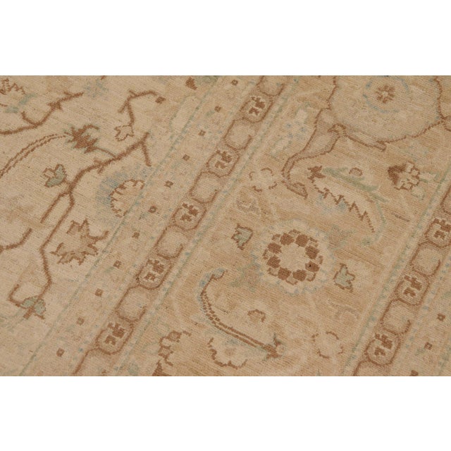 1990s Floral Beige/Tan Wool Rug - 9'0'' X 12'1'' For Sale - Image 5 of 10