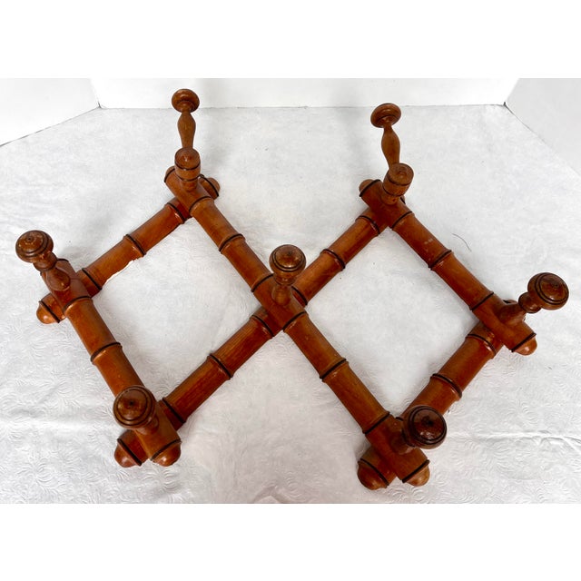 Early 20th Century Early 1900s French Faux Bamboo Expandable Coat/Hat Rack For Sale - Image 5 of 13