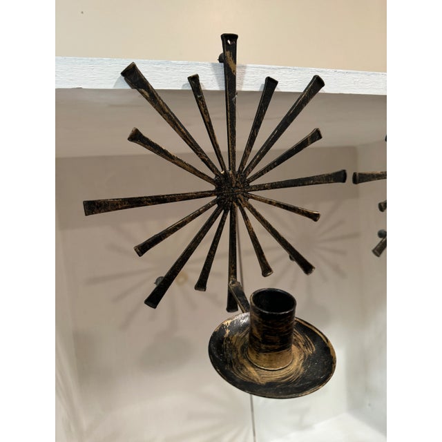 Mid 20th Century Brutalist Candle Sconces- Set of 2 For Sale - Image 4 of 8