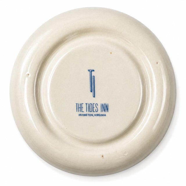Vintage the Tides Inn Hotel Irvington Virginia Nautical Ceramic Ashtray For Sale In Washington DC - Image 6 of 9