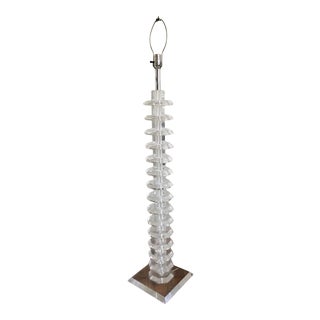 Stacked Lucite Floor Lamp For Sale