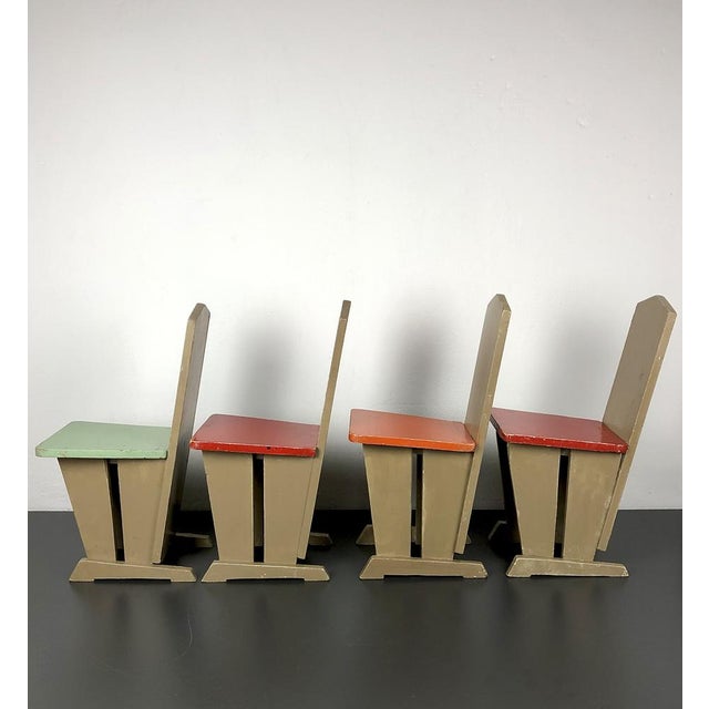 Childrens Chairs in the style of Koo, Netherlands, 1930s, Set of 4 For Sale - Image 4 of 18