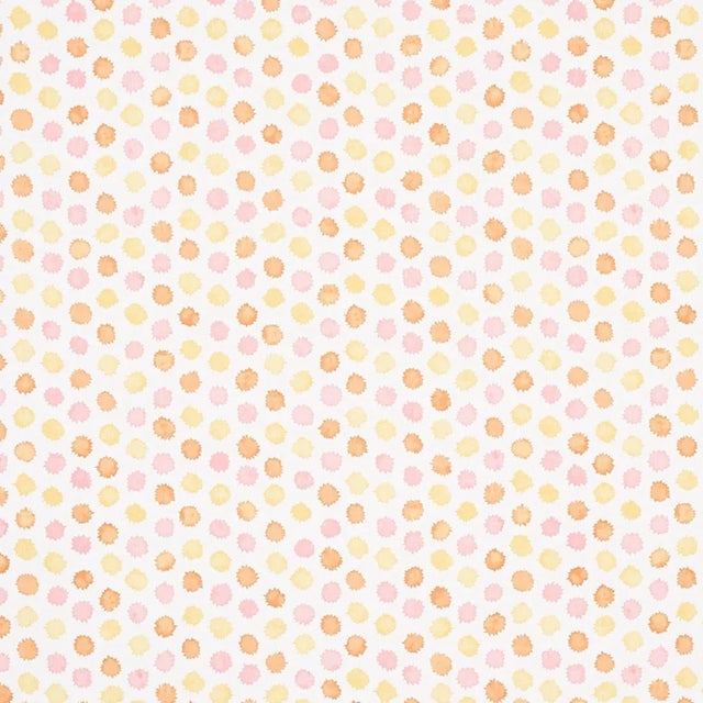 Schumacher X Celerie Kemble Mini Bursts Wallpaper in Yellow & Pink - 10 Yards For Sale