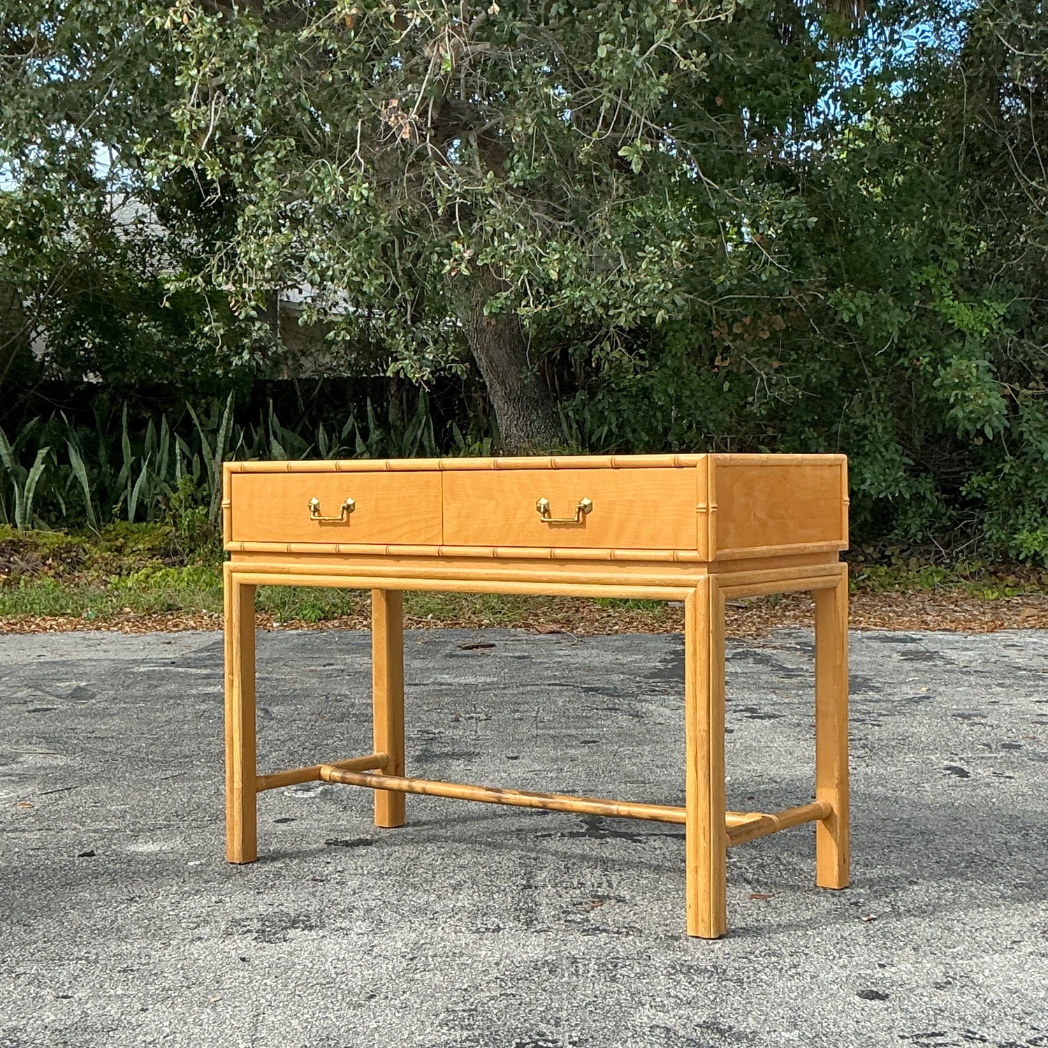 Vintage Coastal Ficks Reed Desk - Back view