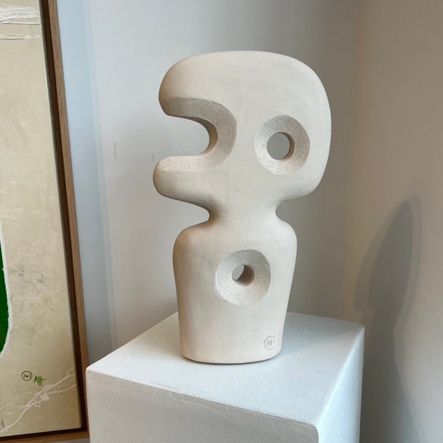 Antique White "Nzuri" Original Minimalist Abstract Sculpture by Aude Herledan For Sale - Image 8 of 12