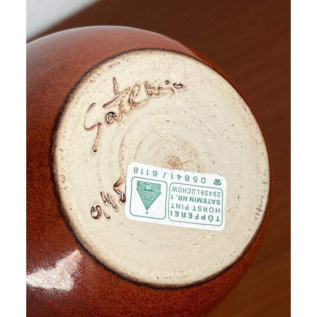 Vintage German Studio Pottery Vase by Pino Horst Pint for Satemin Keramik For Sale - Image 10 of 13