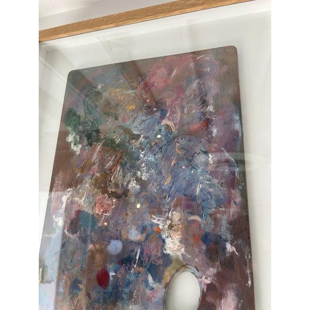 Wood Late 20th Century Paint Palette Magentas in Float White Oak Frame For Sale - Image 7 of 10