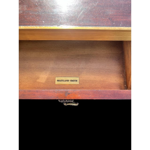 Maitland - Smith 1970’s Maitland Smith Game Table Wood / Marble Top With Brass Inlay of Card Suits For Sale - Image 4 of 11