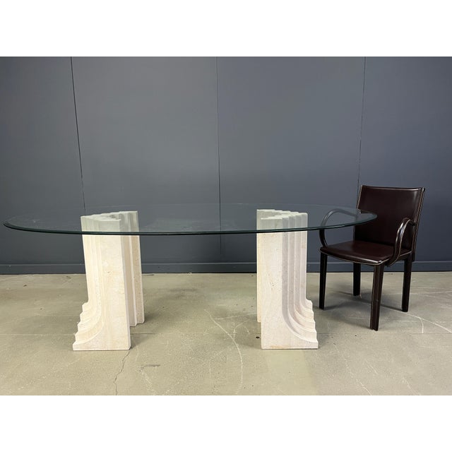 Vintage Travertine Dining Table in the style of Carlo Scarpa, 1970s For Sale - Image 3 of 13