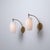 1950s Italian Brass and Opaline Glass Wall Sconces with Arched Arms, 1950s, Set of 2 For Sale - Image 5 of 9