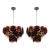 Pair of Mid-Century Hand-Blown Murano Glass Disc Chandeliers in Smoked Tortoise For Sale