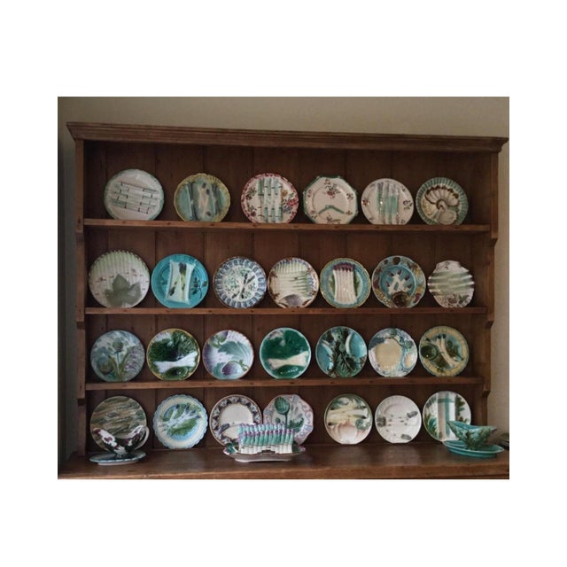 French Majolica Asparagus Plate Salins, Circa 1890 For Sale - Image 4 of 6
