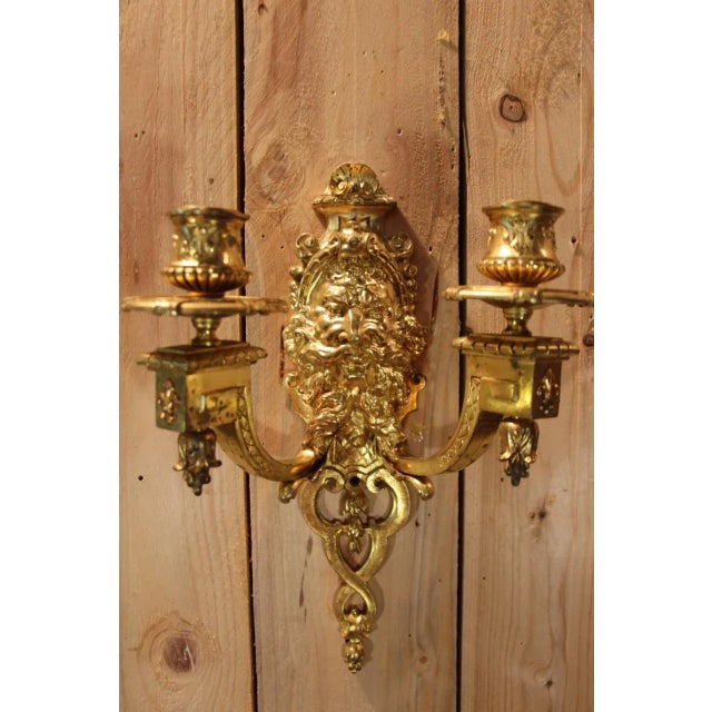 Gilt Bronze Wall Lights by Etienne Giraud, Lyon, France, Set of 2 For Sale - Image 4 of 12