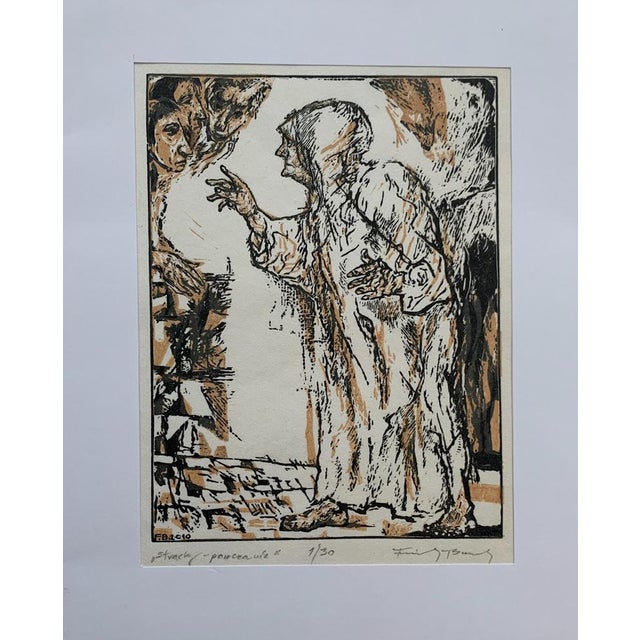 2000 - 2009 Franciszek Bunsch, The Terrors: A Lecture, Linocut on Paper, 2010 For Sale - Image 5 of 8