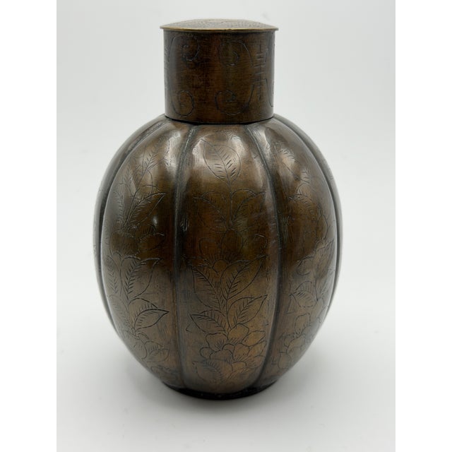 Antique Chinese Copper Tea Caddy For Sale - Image 4 of 12