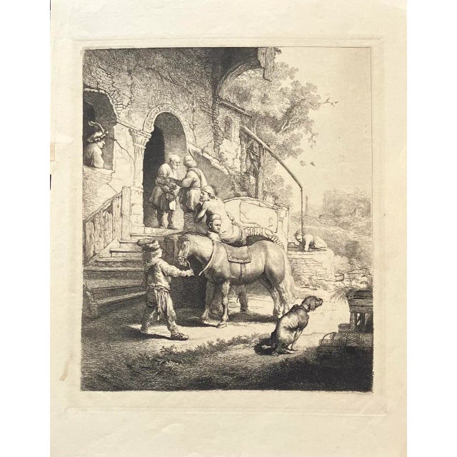 "The Good Samaritan" Old Master Print After Rembrandt Mid 20th Century For Sale - Image 12 of 12