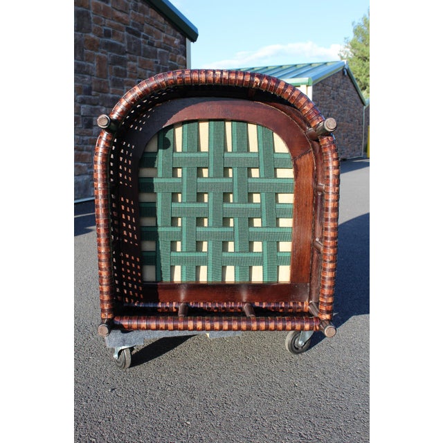 1990s McGuire Woven Leather Armchair and Ottoman From the Antalya Collection For Sale - Image 15 of 18