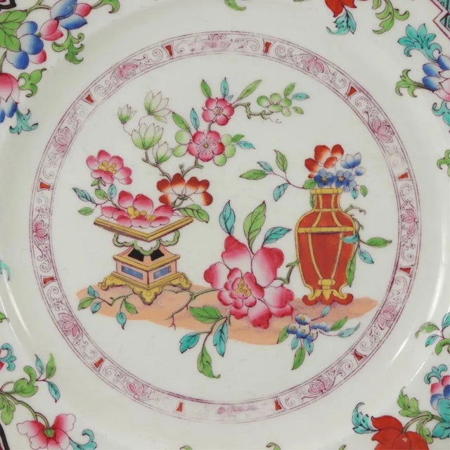 1920s 1920s Minton's Porcelain Plates in the Poonah Pattern- a Pair For Sale - Image 5 of 7