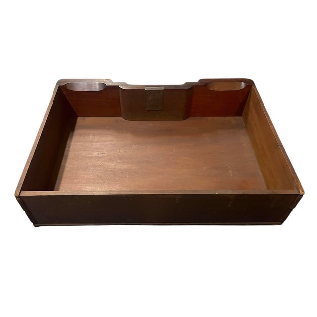 Antique Mahogany Secretary Desk With Fan Carving and Brass Hardware For Sale In Atlanta - Image 6 of 9