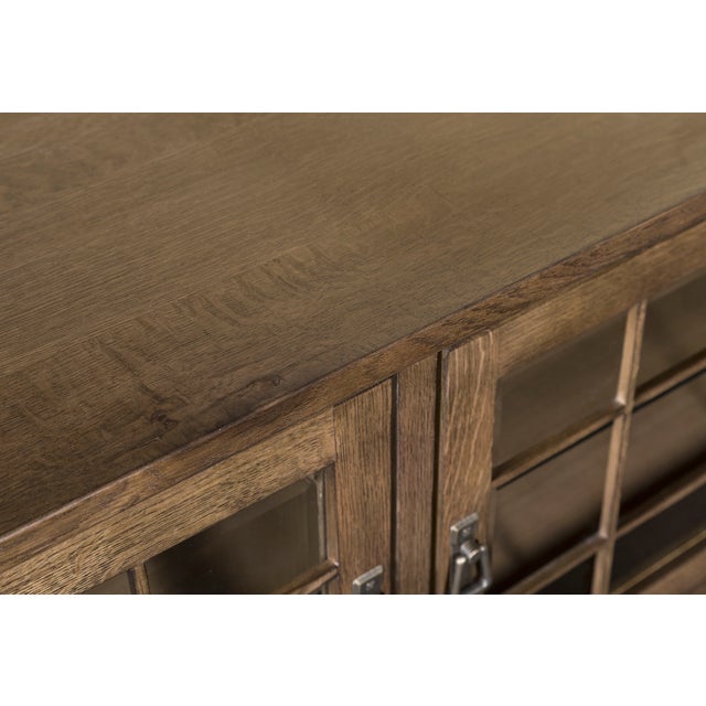 2020s Crafters and Weavers Mission Quarter Sawn Oak Tv Stand - Walnut For Sale - Image 5 of 12