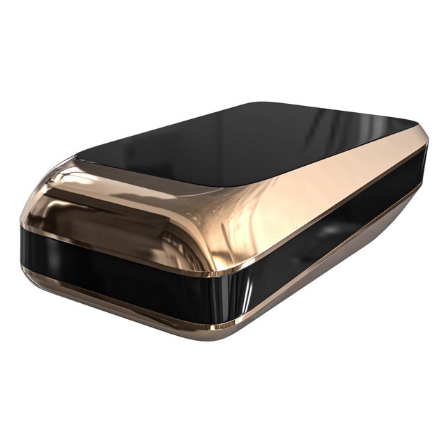 "Della Dataria" Coffee Table With Bronze, Handcrafted For Sale - Image 4 of 7
