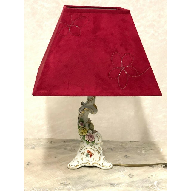 Porcelain Table Lamp with Fabric Shade from AK Kaiser, 1960s For Sale - Image 10 of 10