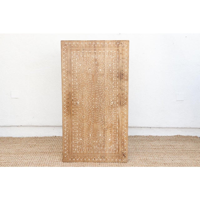 Sun-Bleached Farmhouse Inlay Table For Sale - Image 9 of 10