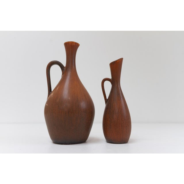 Stoneware Vases by Carl-Harry Stålhane for Rörstrand, Sweden, 1950s, Set of 2 For Sale - Image 10 of 16