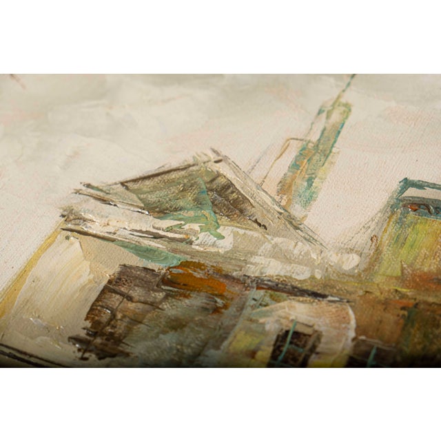 Wood Vintage Impressionist European Street Scene Oil Painting in Ornate Gilt Frame For Sale - Image 7 of 12
