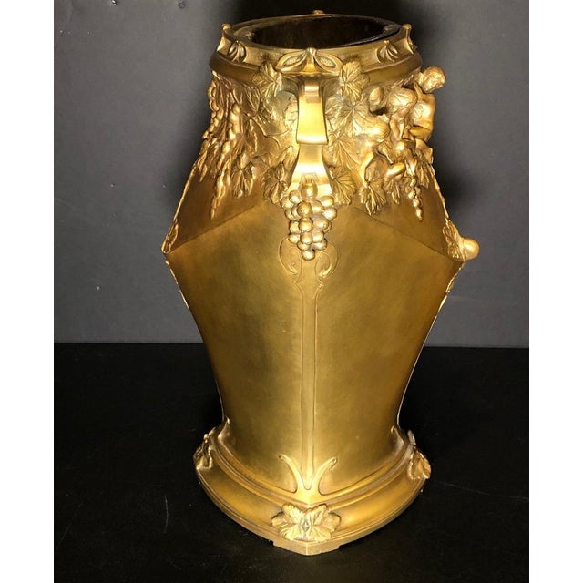 Metal Late 19th Century Gilt Bronze Planter Vase By Jules Jouant For Sale - Image 7 of 8