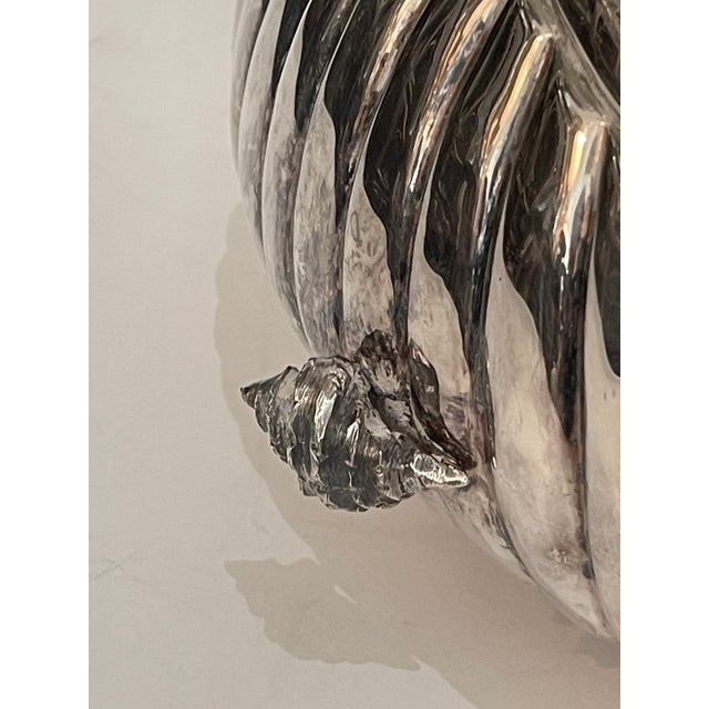 Metal Vintage Large Silver Plate Nautilus Champagne Bottle Cooler/Planter For Sale - Image 7 of 14