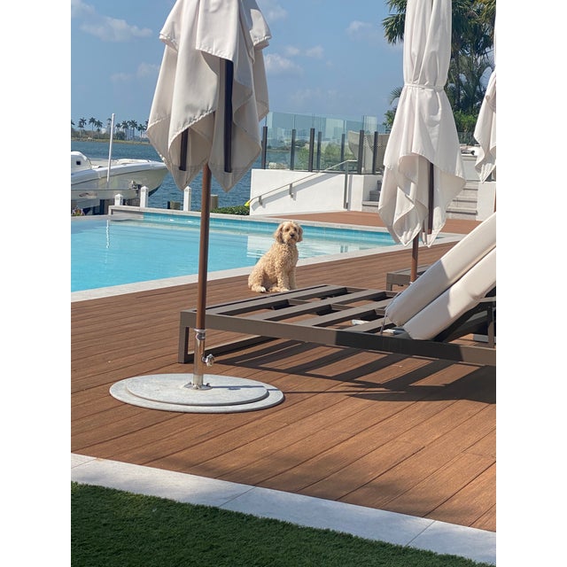 Modern Outdoor Large White Umbrella Tuuci For Sale - Image 9 of 11