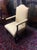 Textile Vintage Arm Chair, Accent Chair, Gold Upholstery For Sale - Image 7 of 14