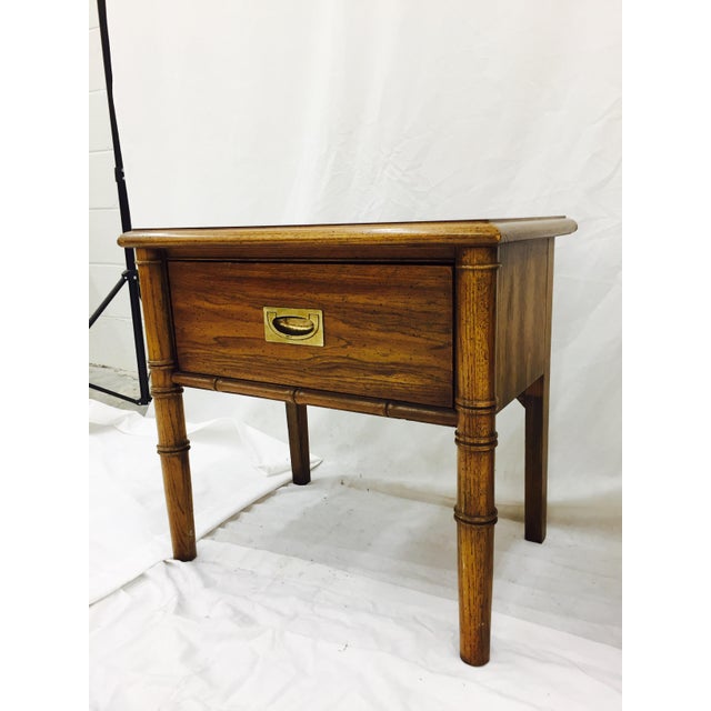 Campaign Style Faux Bamboo Bedside Tables a Pair Chairish