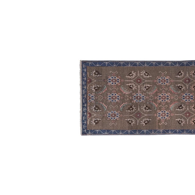 Mid-Century Modern Vintage Brown Turkish Karapinar Rug 2'6'' X 7'5'' For Sale - Image 3 of 10