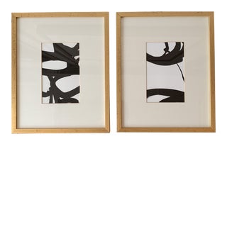 Modern Prints in Gold Frames a Pair For Sale