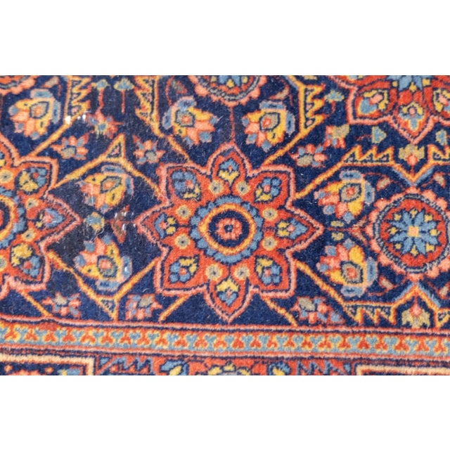 Burnt Orange Antique Persian Kashan Rug 7'10" X 10’8” For Sale - Image 8 of 10
