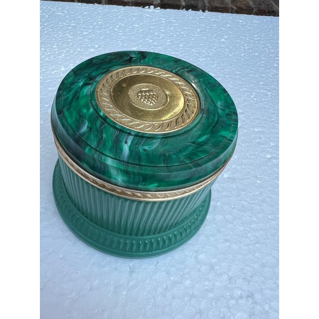 Vintage Faux Malachite Box For Sale - Image 4 of 5