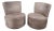 Pair of Vintage Modern Rotating Microfiber Slipper Accent Chairs For Sale