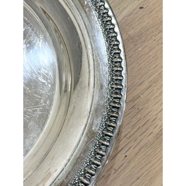 Traditional Vintage Wilcox Silverplate Round Serving Tray For Sale - Image 3 of 6
