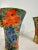 Green Italian Art Deco Flowers Painted Ceramic Vases, 1940s, Set of 2 For Sale - Image 8 of 10