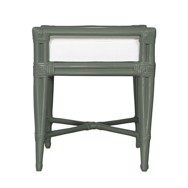 Wood Small Malacca Bench - Evergreen For Sale - Image 7 of 8