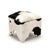 This is a stool featuring a sophisticated design with cowhide upholstery. The upholstery showcases a natural cowhide...