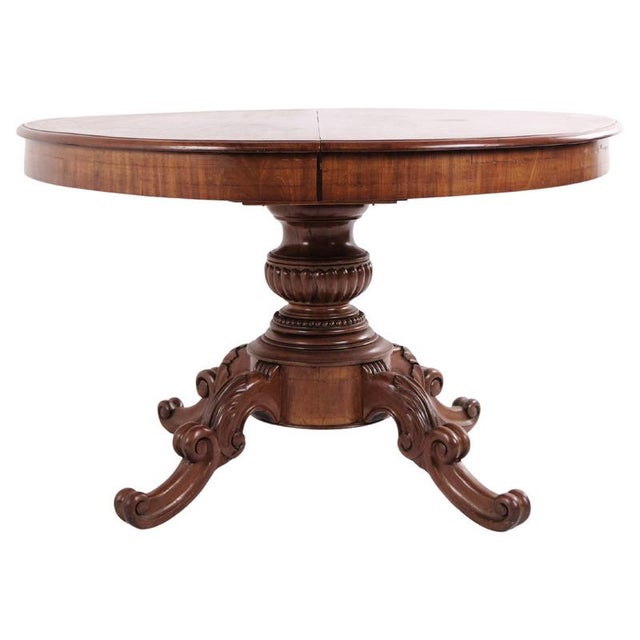 Late Empire Pedestal Table in Mahogany with Carved Details, 1840s For Sale - Image 14 of 14
